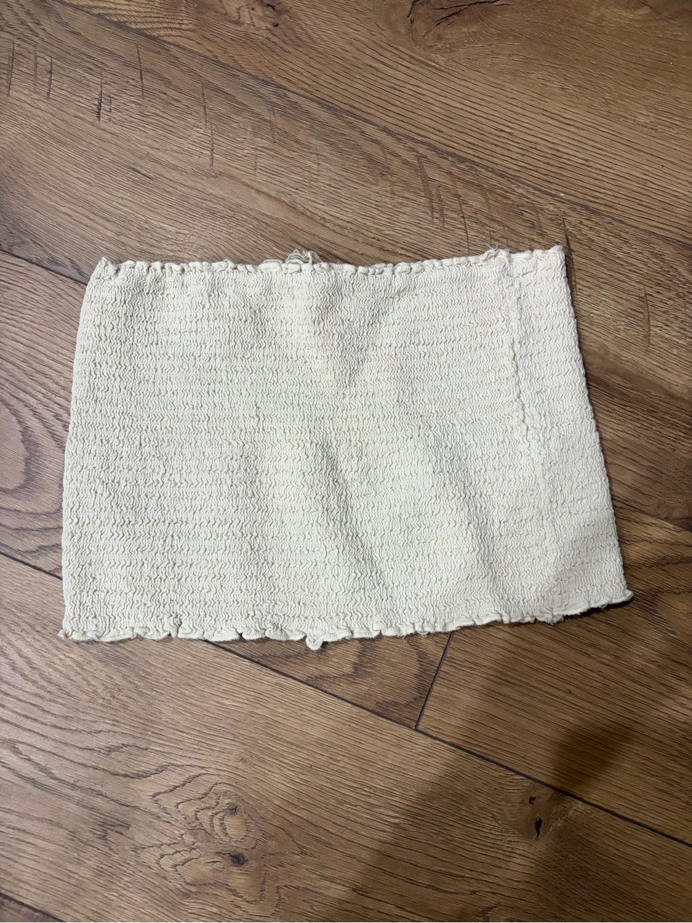 Brandy Melville Cream Smocked Bandeau Top
